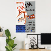 Apprendre à nager Poster de la campagne (Bureau à domicile)