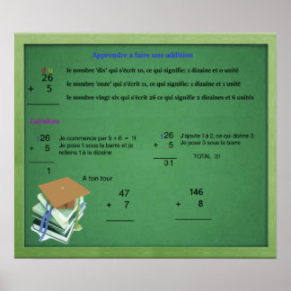 Apprendre addition poster