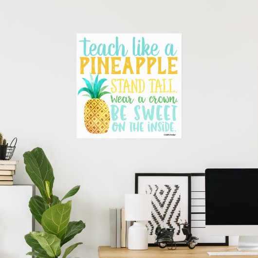 Apprenez comme une affiche d'ananas (Bureau à domicile)