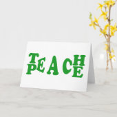 Apprenez La Paix En Vert Foncé Carte De Voeux (Fleur jaune)