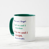 Apprenez-moi Ben Franklin Citer Mug (Devant gauche)
