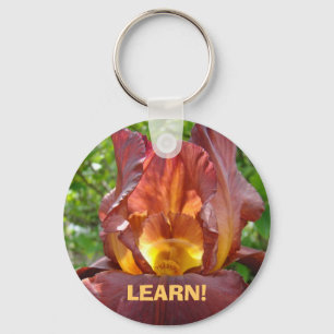 Apprenez ! porte-clés Rouge Jaune Iris Fleurs Jard