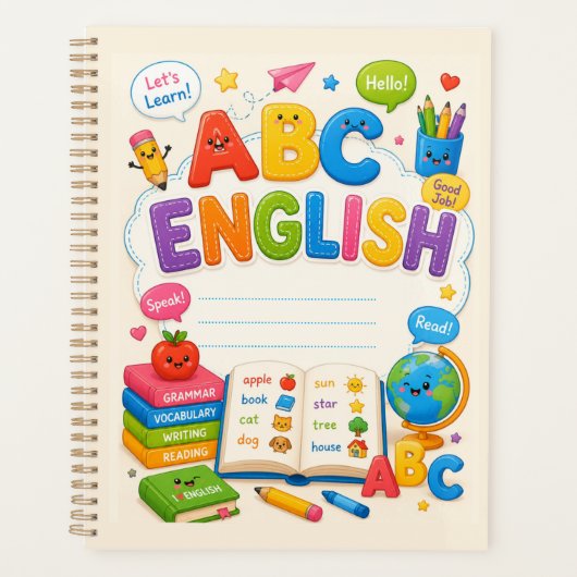 Apprentissage de l'anglais ABC pour enfants mignon (Devant)