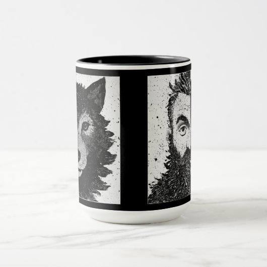 Approachable Wolf : Half Wolf Mug (Centre)