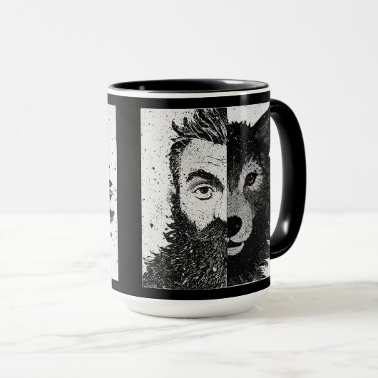 Approachable Wolf : Half Wolf Mug (Devant droit)
