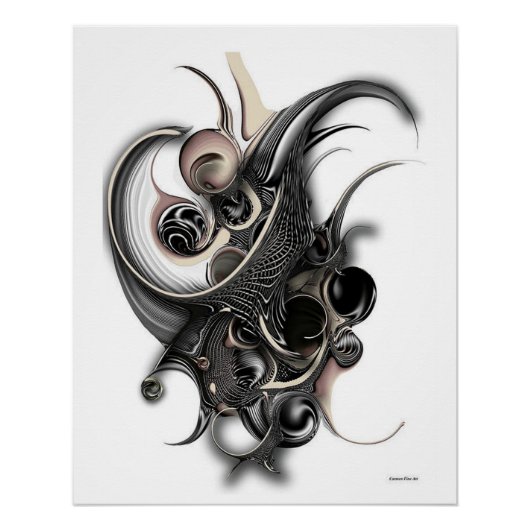 "Approche vs abstraction", affiche brillante (Devant)