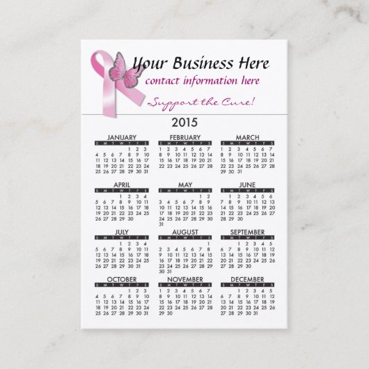 Appui de Cancer de Breat de calendrier de carte de (Devant)