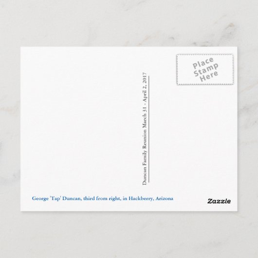 Appuyez sur la carte postale Duncan Reunion (Dos)