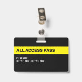 Appuyez sur le badge d'ID horizontal de la passe d (Dos avec clip)