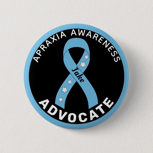 Apraxia Awareness Advocate Ribbon Black Button (Voorkant)