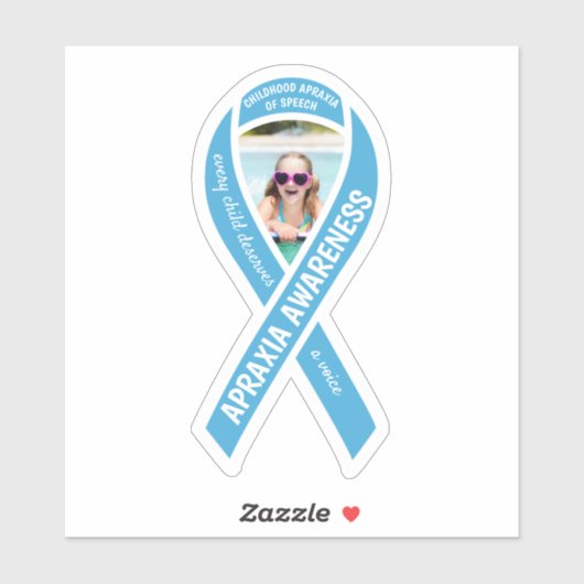 Apraxia Awareness Ribbon Custom Photo Sticker (Vel)