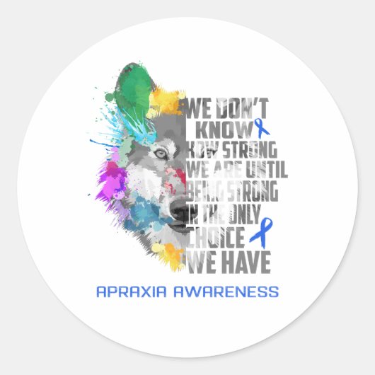 Apraxia Awareness Ribbon Support Giften Ronde Sticker (Voorkant)