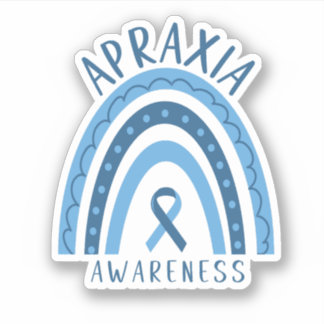 Apraxia Blue Rainbow Ribbon Awareness Sticker