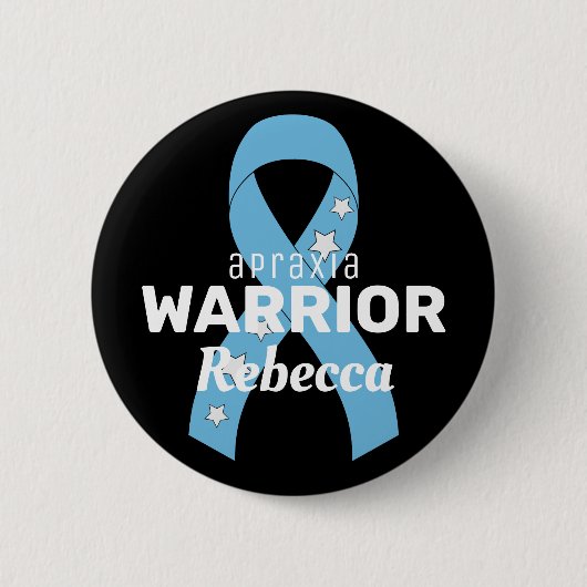 Apraxia Warrior Ribbon Black Button (Voorkant)