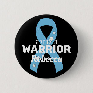 Apraxia Warrior Ribbon Black Button