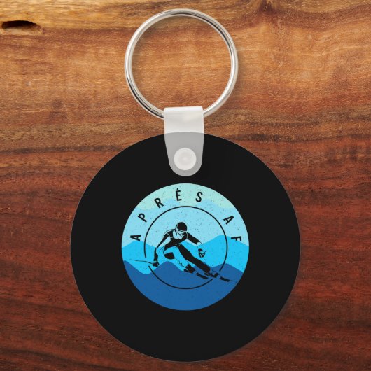 Après Af Ski Lake Tahoe Park City Skier Sno Sleutelhanger (Voorkant)