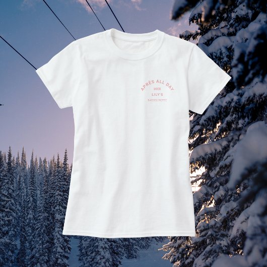 Après All Day Roze Verlovingsfeest Ski Party Crest T-shirt