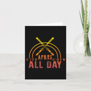 Après All Day Snowboarding Retro Winter Skiing Par Kaart