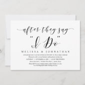 Après avoir dit oui, Carte d'invitation pour dîner (Devant)