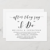 Après avoir dit oui, Carte d'invitation pour dîner (Devant / Derrière)