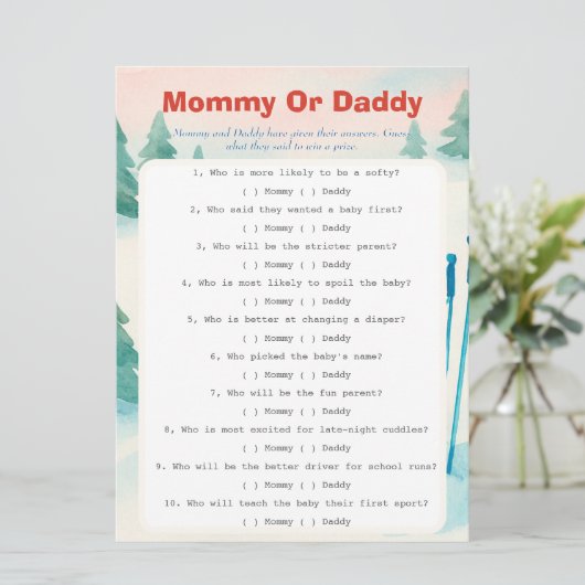 Après Bébé ski baby Guess Who Game card Kaart (Staand voorkant)