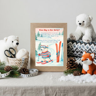 Après Bébé Ski Baby Hoe Groot Is Haar Buik bord Kaart