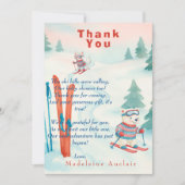 Après Bébé Ski baby Polar bear fox Thank You card Kaart (Voorkant)
