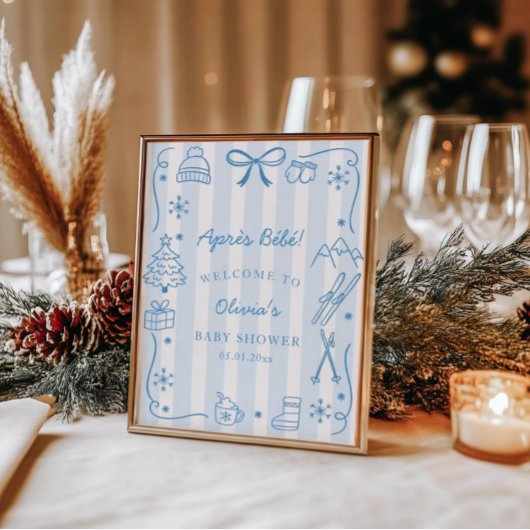Après Bébé Winter Baby Shower Welcome Poster