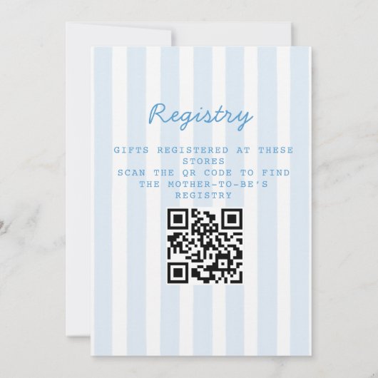 Après Bébé Winter Boy Registry QR Code Baby Shower Kaart (Achterkant)