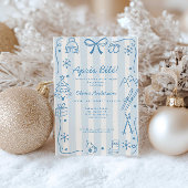 Après Bébé Winter Boy Registry QR Code Baby Shower Kaart