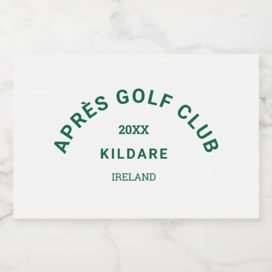 Après Golf Club Bos Groene Golf Social Crest Sparkling Wijnetiket (Enkel label)