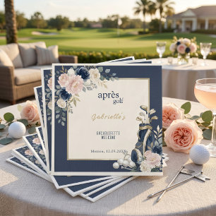Apres Golf Elegant Koningsblauw Bloemendesign Vrij Servet