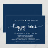 Après la carte d'invitation Happy Hour de mariage, (Devant / Derrière)