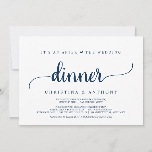 Après le dîner de mariage, invitation de fugue rus (Devant)