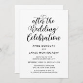 Après le Faire-part de mariage de typographie Mari (Devant / Derrière)