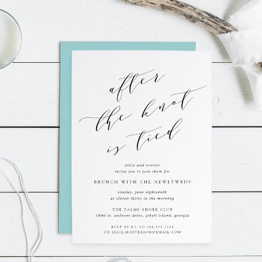 Après le noeud est lié | Mariage Brunch Invitation