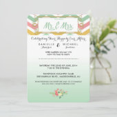 Après l'Mariage Chevron Pink & Green Invitation (Debout devant)