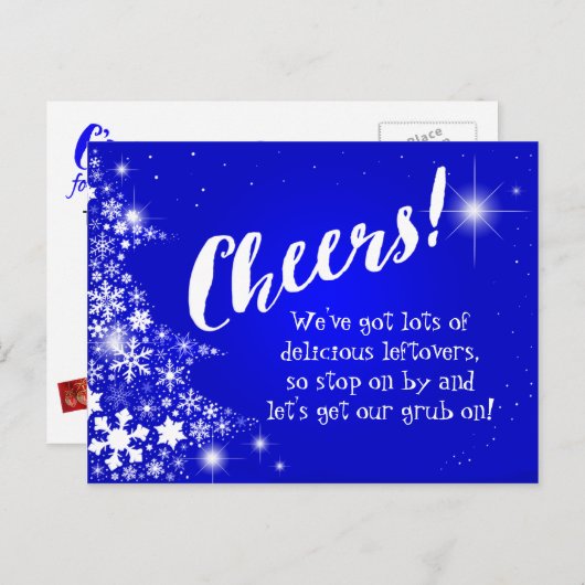 Après Noël Fête Potluck Invitation (Devant / Derrière)