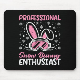 Apres professionele sneeuwkonijn enthousiast grapp muismat