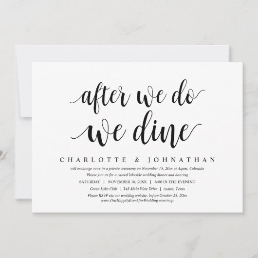 Après que nous ayons fait, nous dînons, Invitation (Devant)