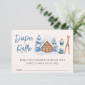 Apres Ski Baby shower Luier Raffle Informatiekaartje (Staand voorkant)