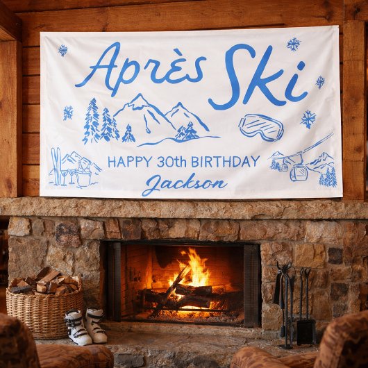 Après Ski Birthday Ski Party Vinyl Banner