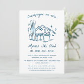 Après Ski Champagne on Ice Winter Bach Party Kaart (Staand voorkant)