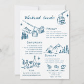 Après Ski Champagne on Ice Winter Bach Party Kaart (Achterkant)