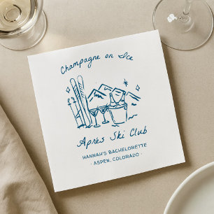 Après Ski Champagne op Ijs Winter Bachelorette Fee Servet