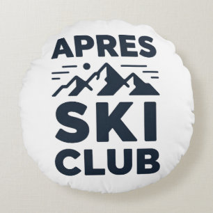 Apres Ski Club Berg Logo - Aangepaste Heren Winter Rond Kussen