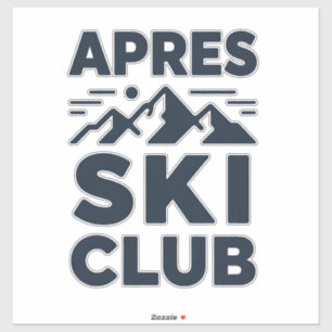 Apres Ski Club Berg Logo - Heren Winter Aangepast Sticker