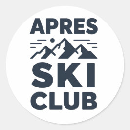 Apres Ski Club Berglogo - Aangepaste heren winter- Ronde Sticker