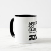 Apres Ski Club Coffee Mug – Winter Ski Lover Gift Mok (Voorkant links)