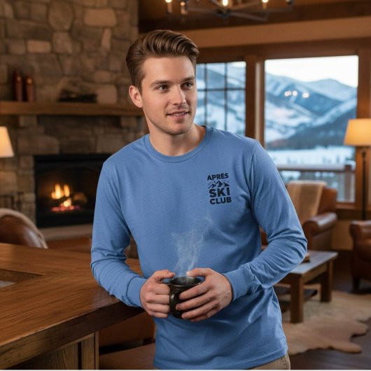 Apres Ski Club Mountain Logo - Custom Mens Winter 